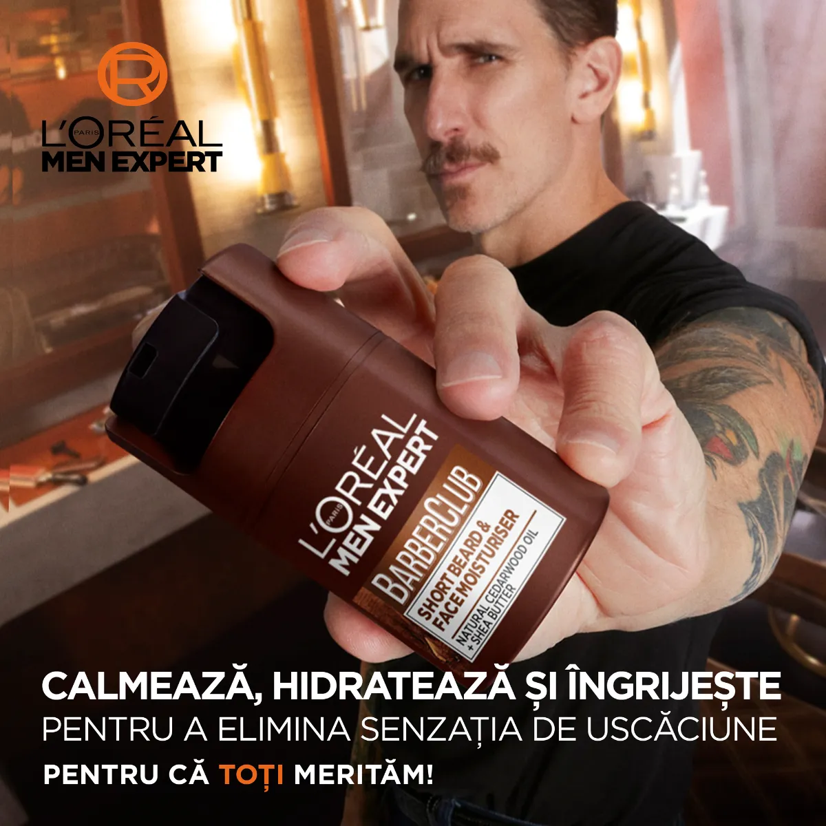 Crema hidratanta pentru barba si ten Men Expert Barber Club, 50ml, L'Oreal Paris