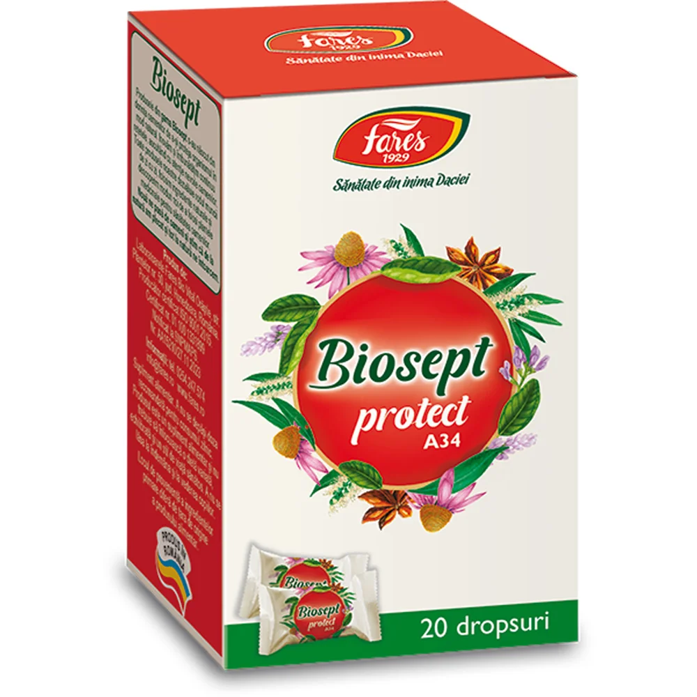 Biosept Protect A34, 20 dropsuri, Fares