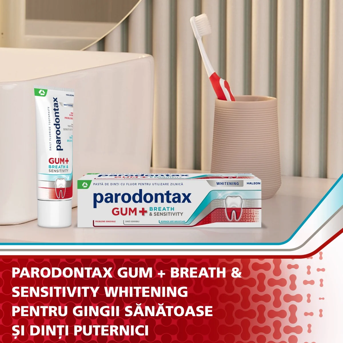 Pasta de dinti Gum + Breath Sensitivity and Whitening, 75ml, Parodontax