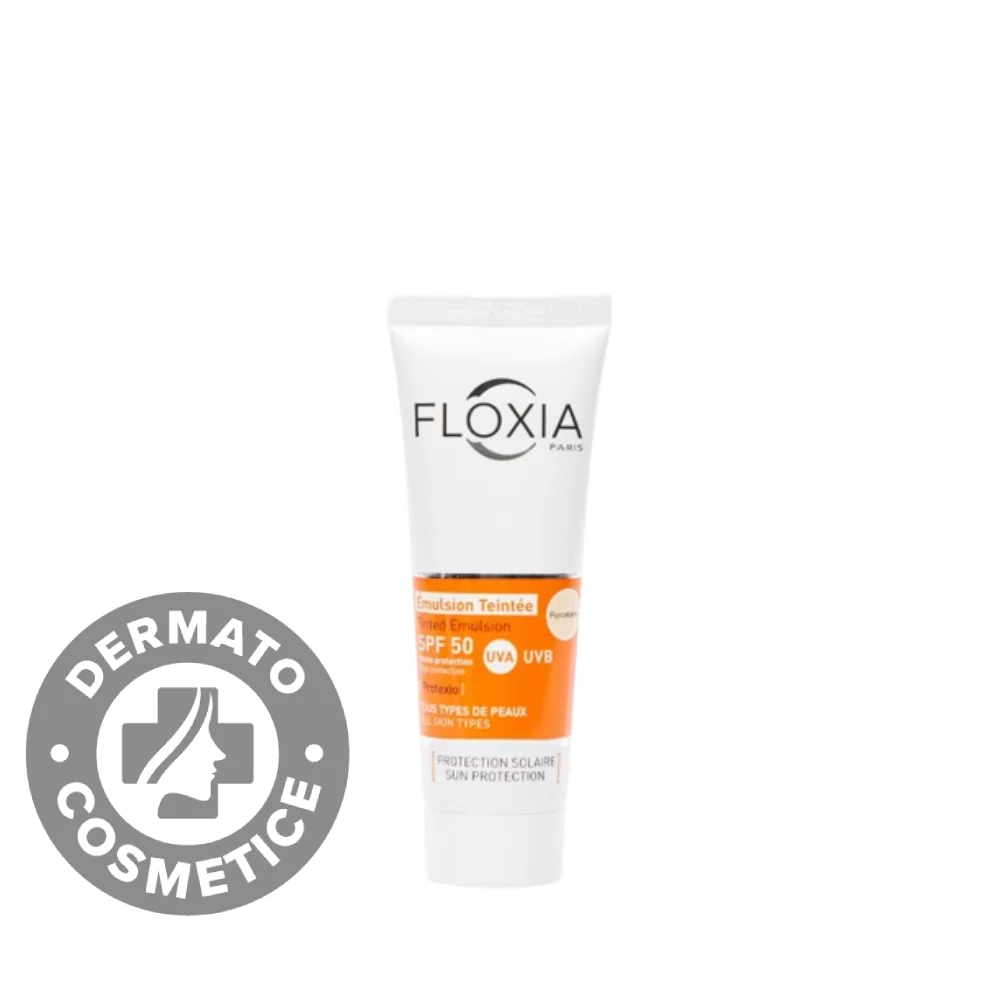 Emulsie cu tenta de portelan SPF50, 50ml, Floxia 