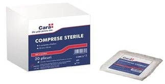 Comprese sterile, 10 x 10cm, Cara
