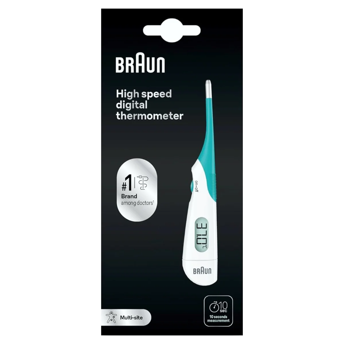 Termometru digital 3 in 1 cu varf flexibil, 1 bucata, Braun