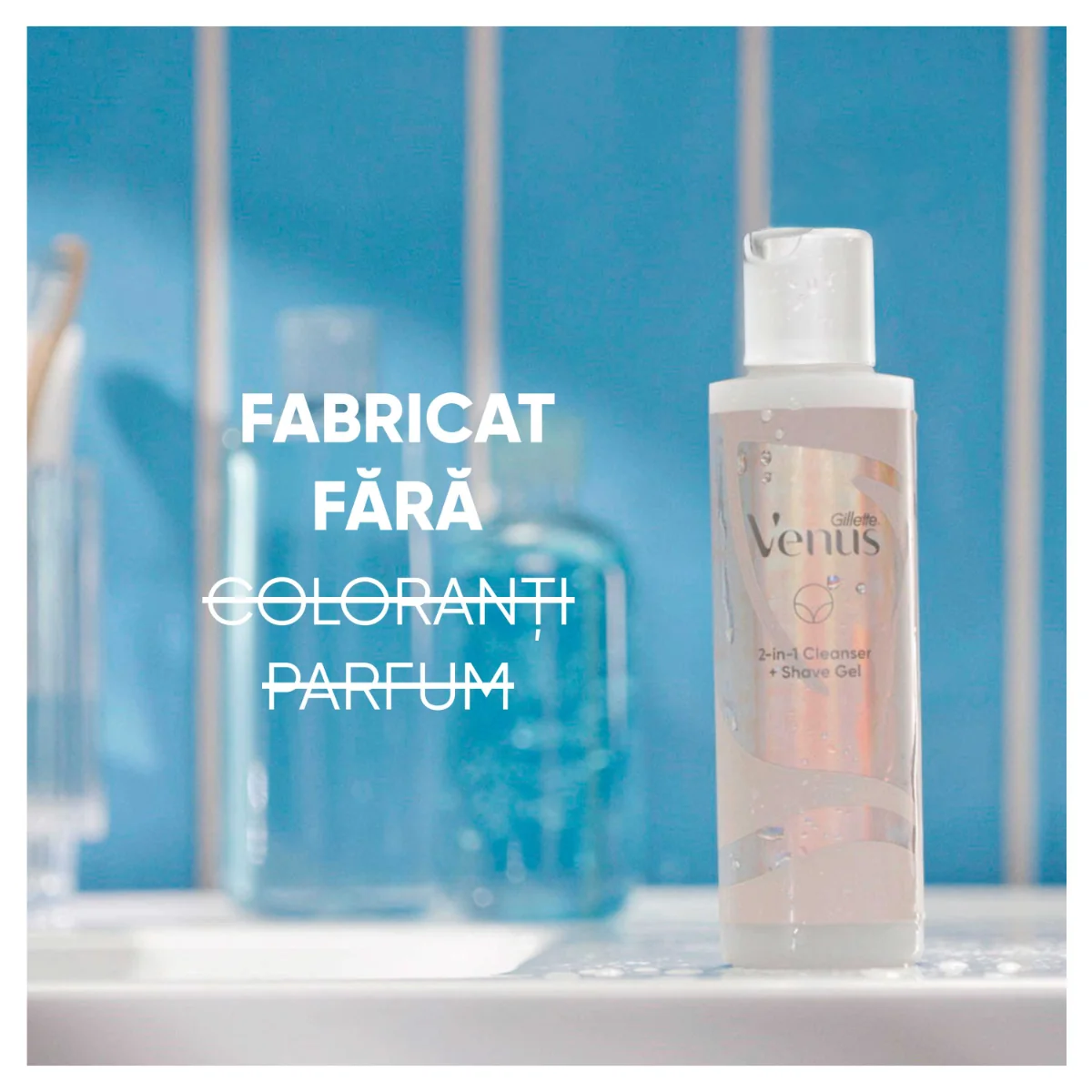 Gel de curatare 2 in 1 pentru zona intima Venus Satin Care, 190ml, Gillette