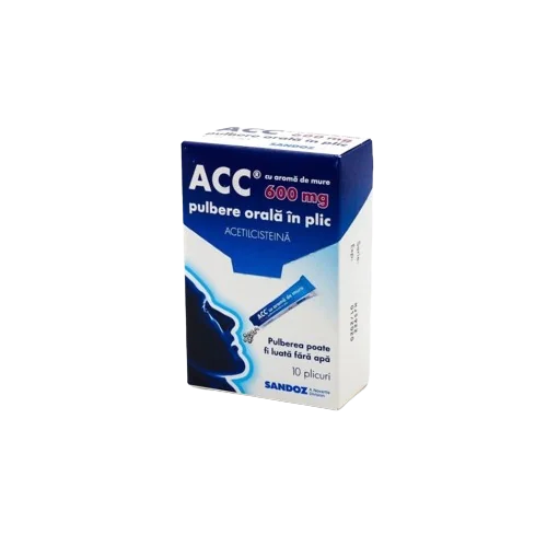 ACC cu aroma de mure 600mg, 10 plicuri, Sandoz