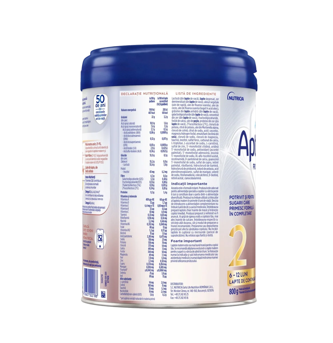 Lapte de continuare pentru copii de pentru 6-12 luni PROfutura DUOBIOTIK 2, 800g, Aptamil