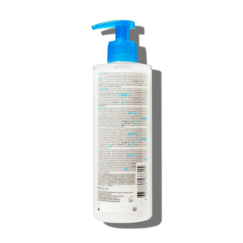 Gel de curatare anti-iritatii pentru pielea sensibila sau uscata Lipikar Syndet AP+, 400ml, La Roche-Posay