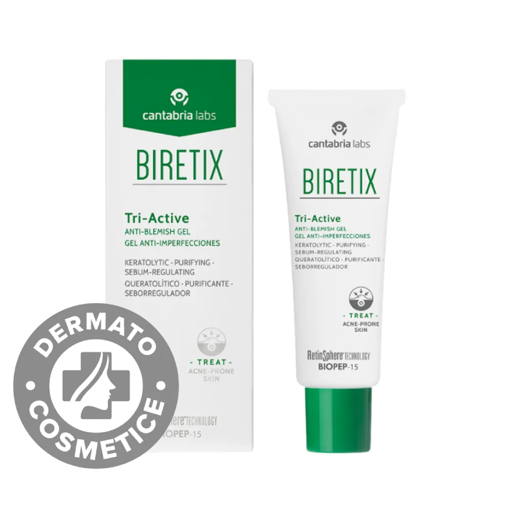 Gel anti-imperfectiuni pentru piele cu tendinta acneica Tri-Active Biretix, 50ml, Cantabria Labs 