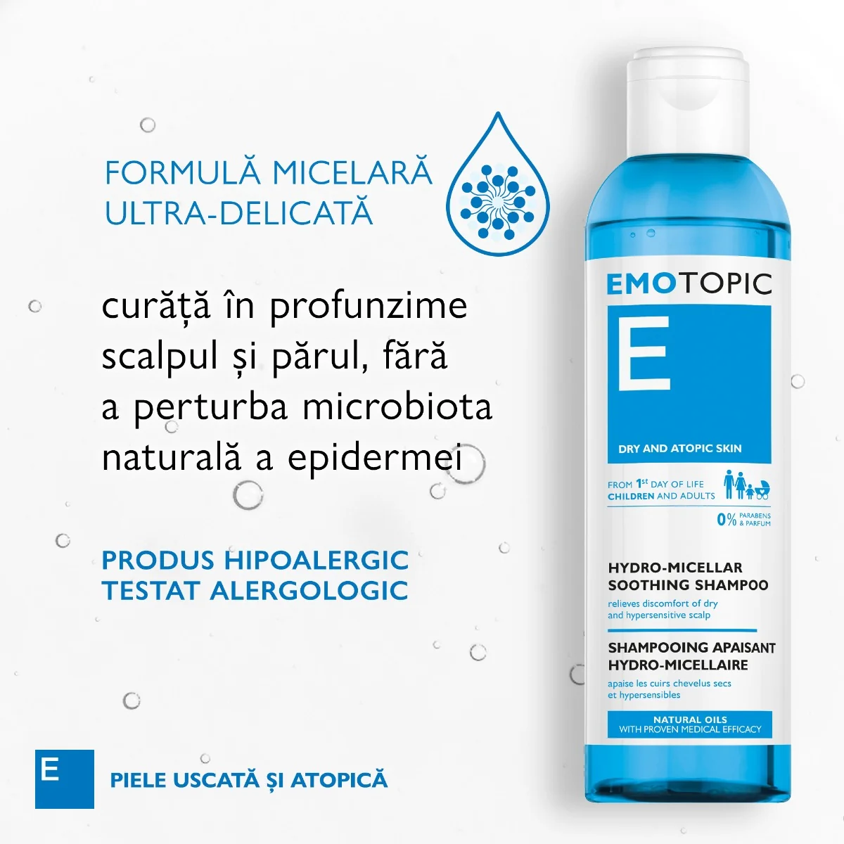 Sampon calmant E Hydro-Micellar, 250ml, Pharmaceris