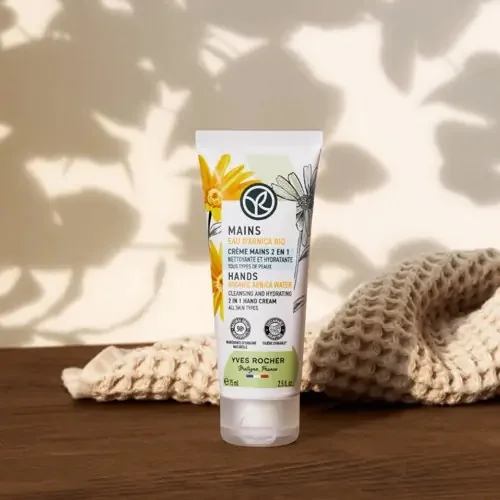 Crema 2 in 1 pentru curatarea si hidratarea mainilor, 75ml, Yves Rocher