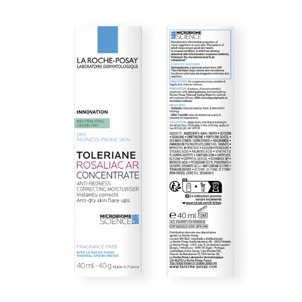 Crema concentrat intensiv pentru ten sensibil cu roseata Toleriane Rosaliac AR, 40ml, La Roche-Posay