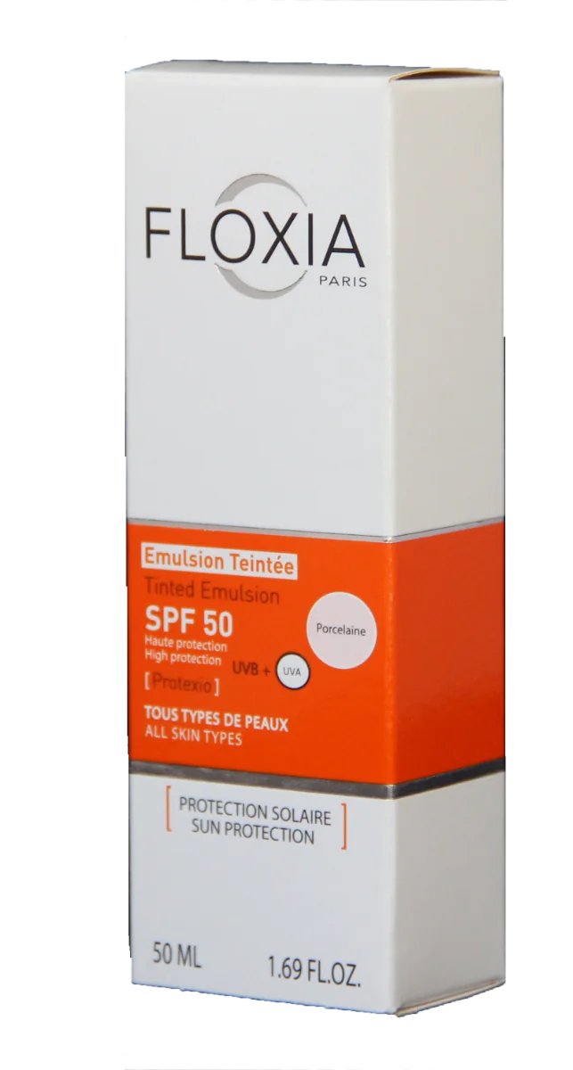 Emulsie cu tenta de portelan SPF50, 50ml, Floxia