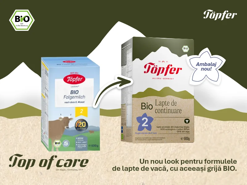 Lapte praf Bio 2 de la 6 luni, 600g, Topfer