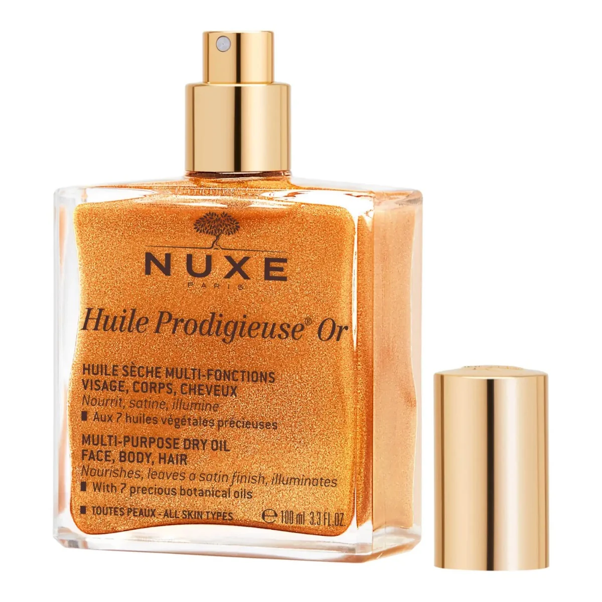 Ulei cu particule stalucitoare pentru fata, corp si par Huile Prodigieuse, 100ml, Nuxe