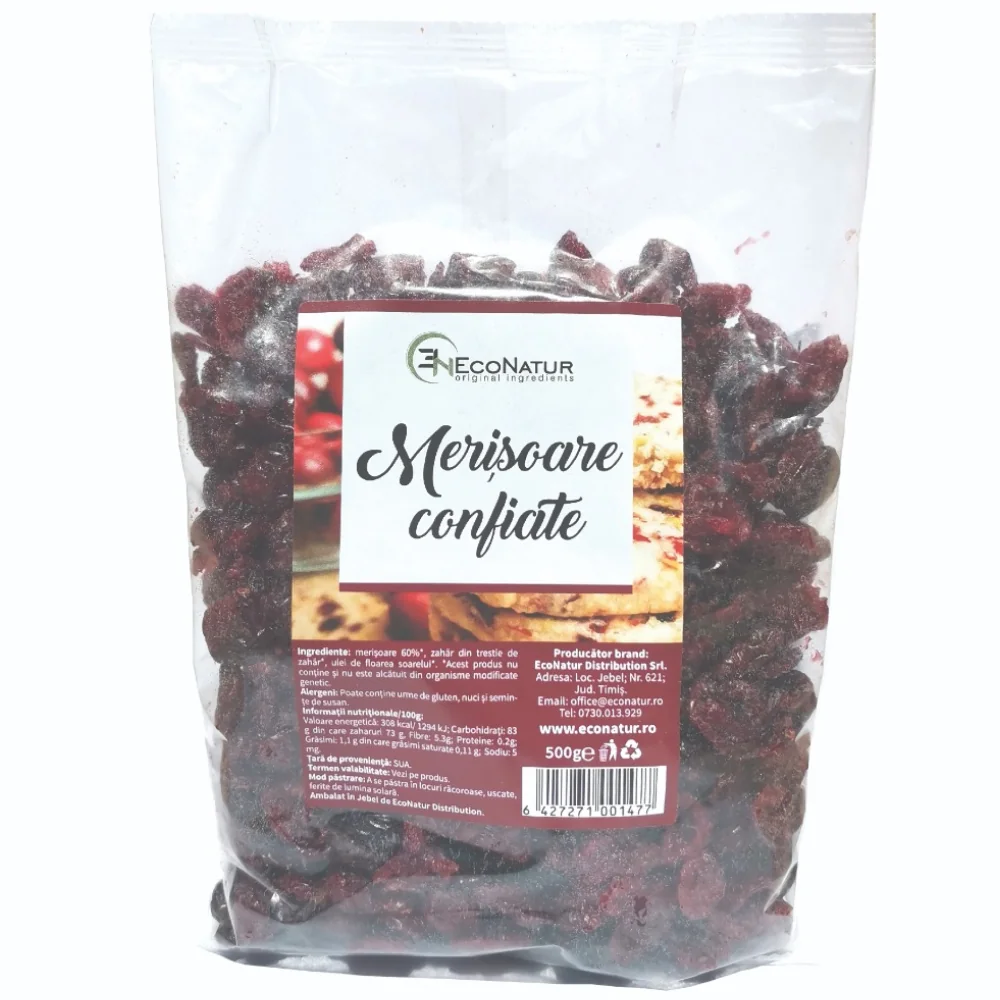Merisoare confiate, 500g, EcoNatur