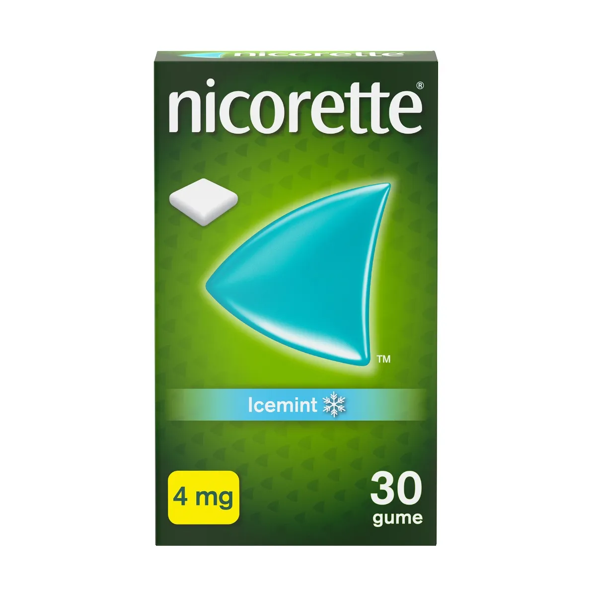 Nicorette® Icemint 4mg guma medicamentoasa masticabila, 30 bucati, Johnson&Johnson