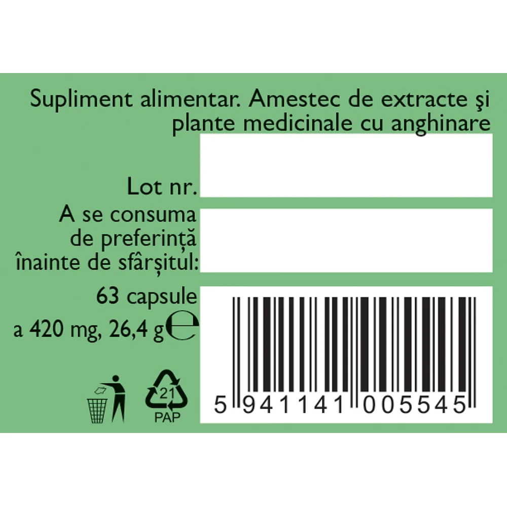Vezica biliara lenta, 63 capsule, Fares