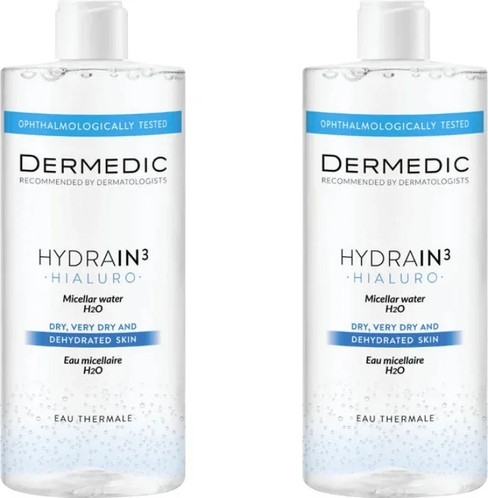 Pachet Apa micelara H2O Hydrain 3, 2 x 500ml, Dermedic
