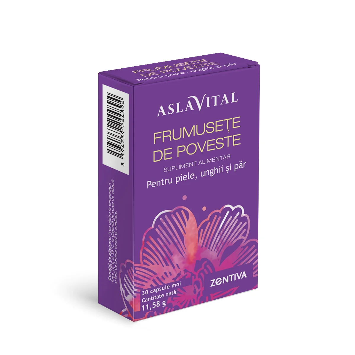 Frumusete de poveste pentru piele, unghii si par, 30 capsule moi, Aslavital