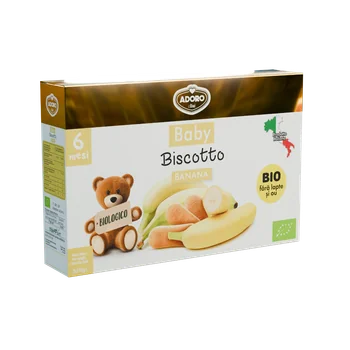 Biscuiti cu banane 6 luni+, 2 x 125g, Adoro Bimbi