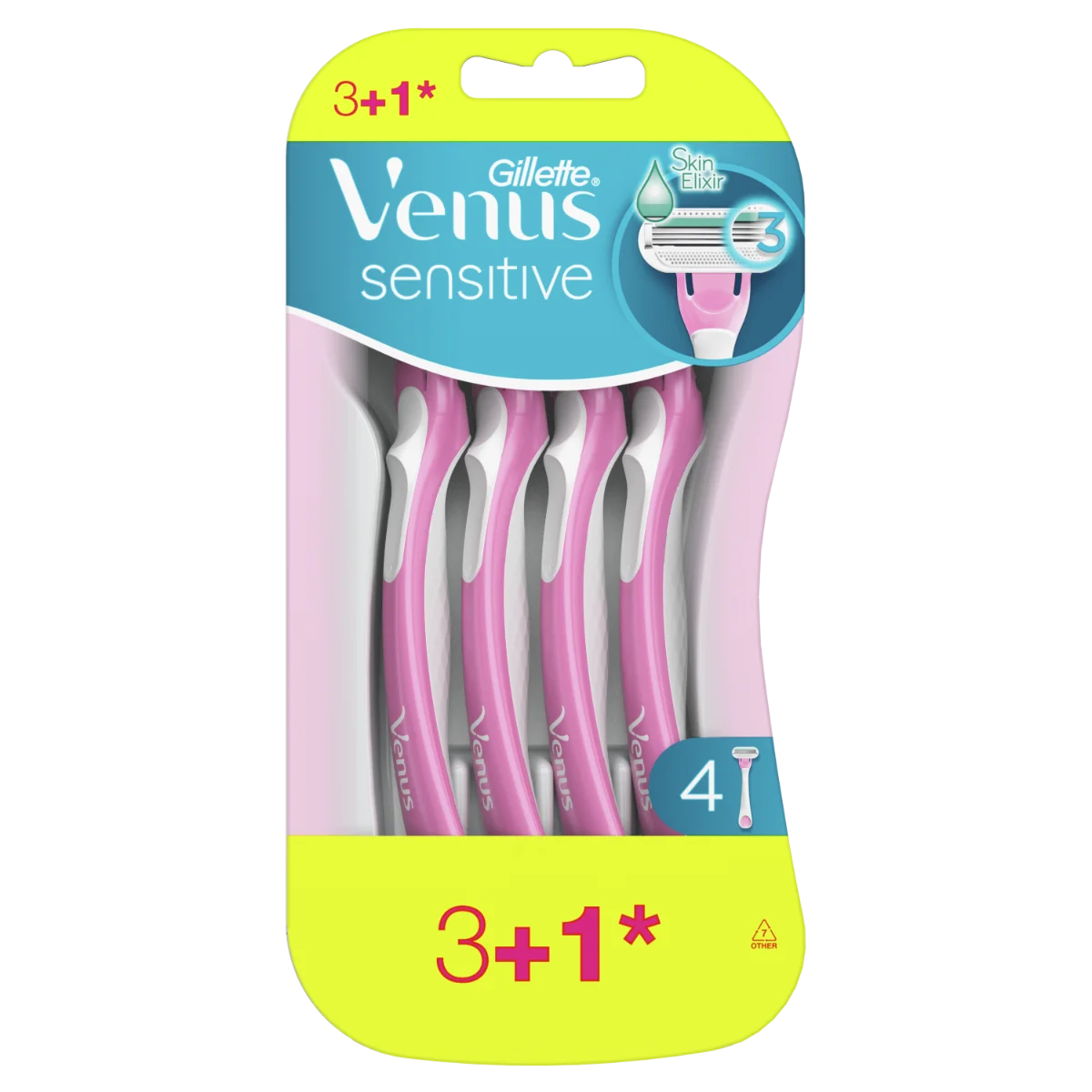 Set aparate de ras de unica folosinta Venus Sensitive, 4 bucati, Gillette