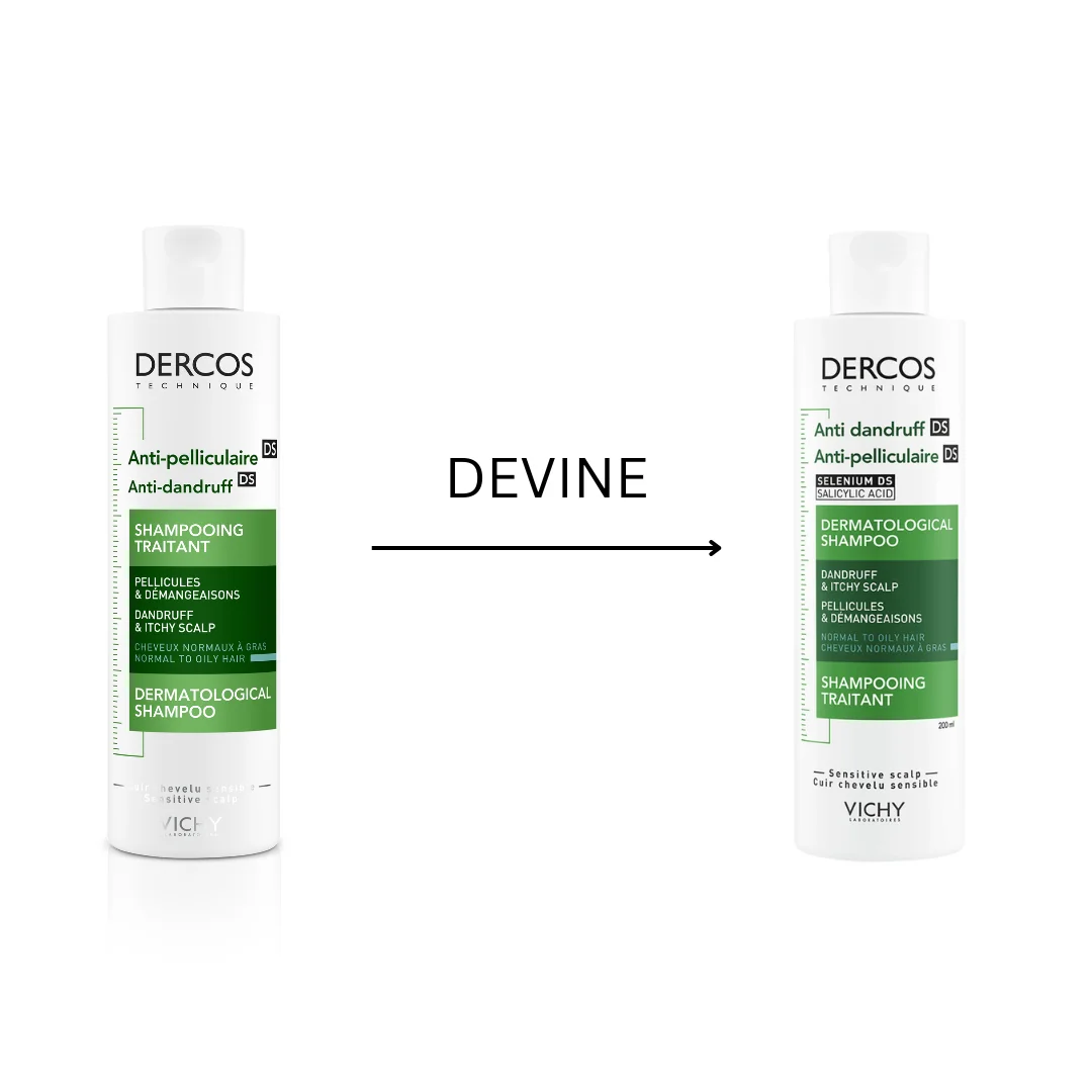 Sampon anti-matreata pentru par normal-gras Dercos, 200ml, Vichy