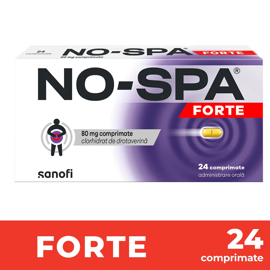 No-Spa Forte 80 mg, 24 comprimate, Sanofi