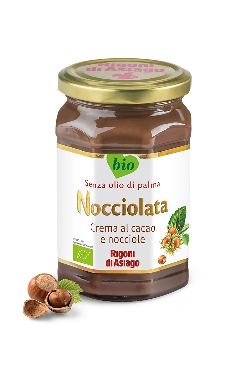 Crema bio cu alune si cacao de alune de padure cu lapte Nocciolata, 250g, Rigoni di Asiago