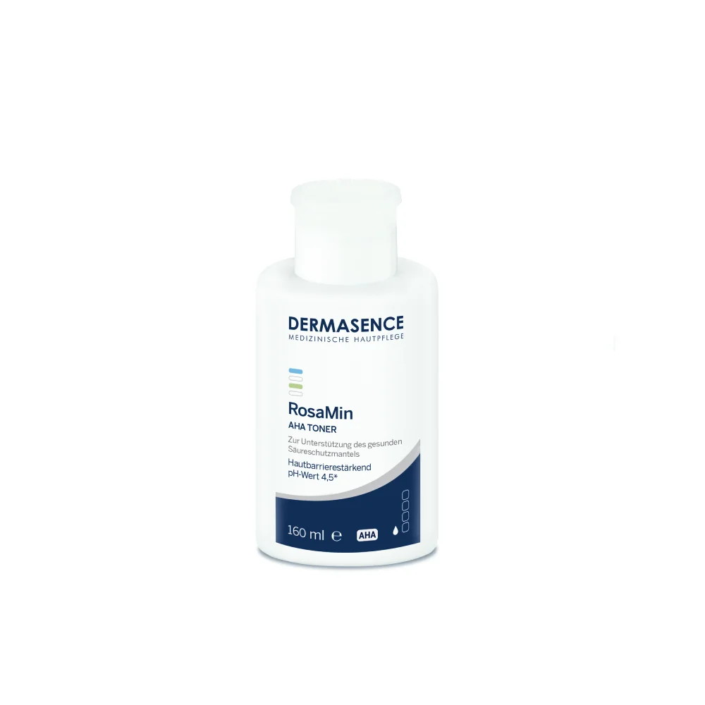 Toner exfoliant cu AHA pentru ten sensibil RosaMin, 160ml, Dermasence