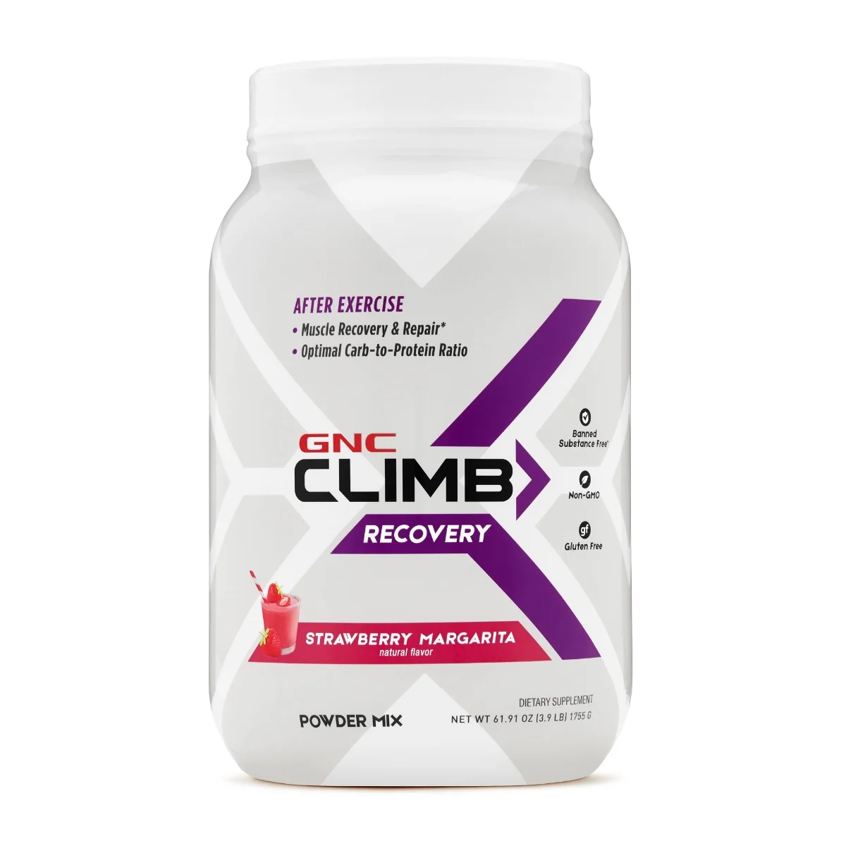 Pudra de recuperare cu aroma de capsuni Climb Recovery, 1755g, GNC