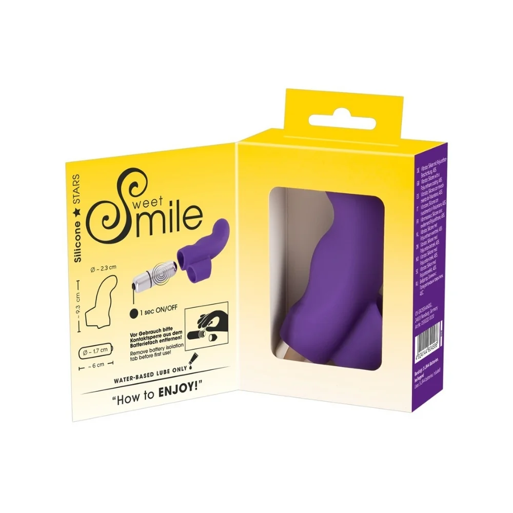 Vibrator pentru stimularea punctului G cu suport pentru deget, 1 bucata, Sweet Smile
