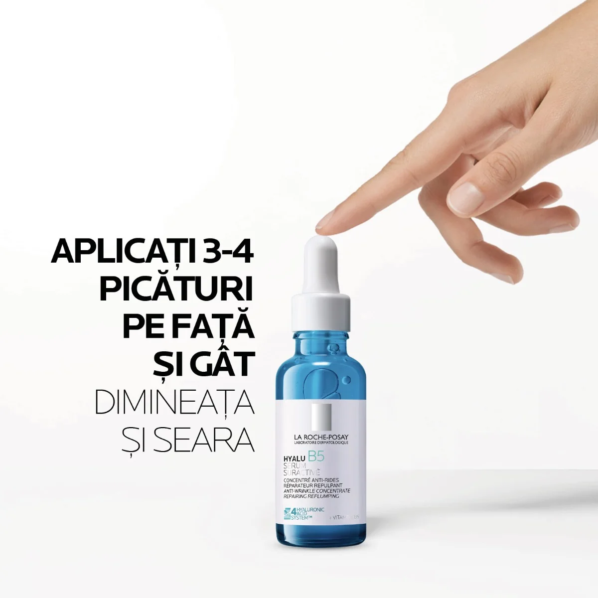 Serum supra-activat cu acid hialuronic si efect antirid Hyalu B5, 30ml, La Roche-Posay