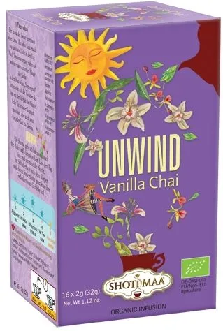 Ceai Sundial Unwind Vanilla Chai bio, 16 plicuri, Shoti Maa