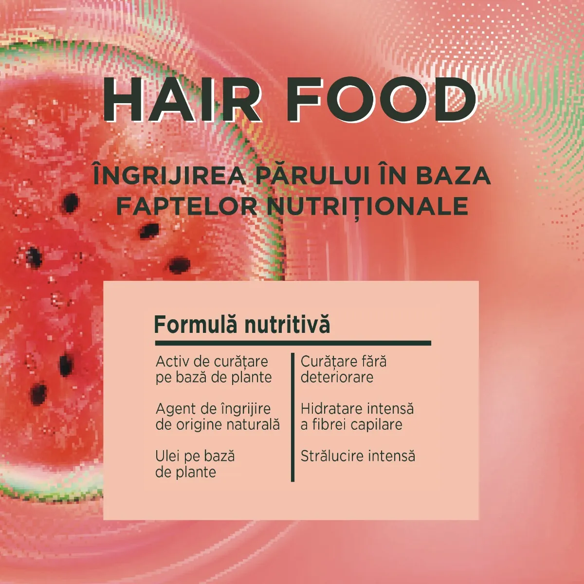 Sampon pentru parul subtire Hair Food Pepene Verde, 350ml, Fructis