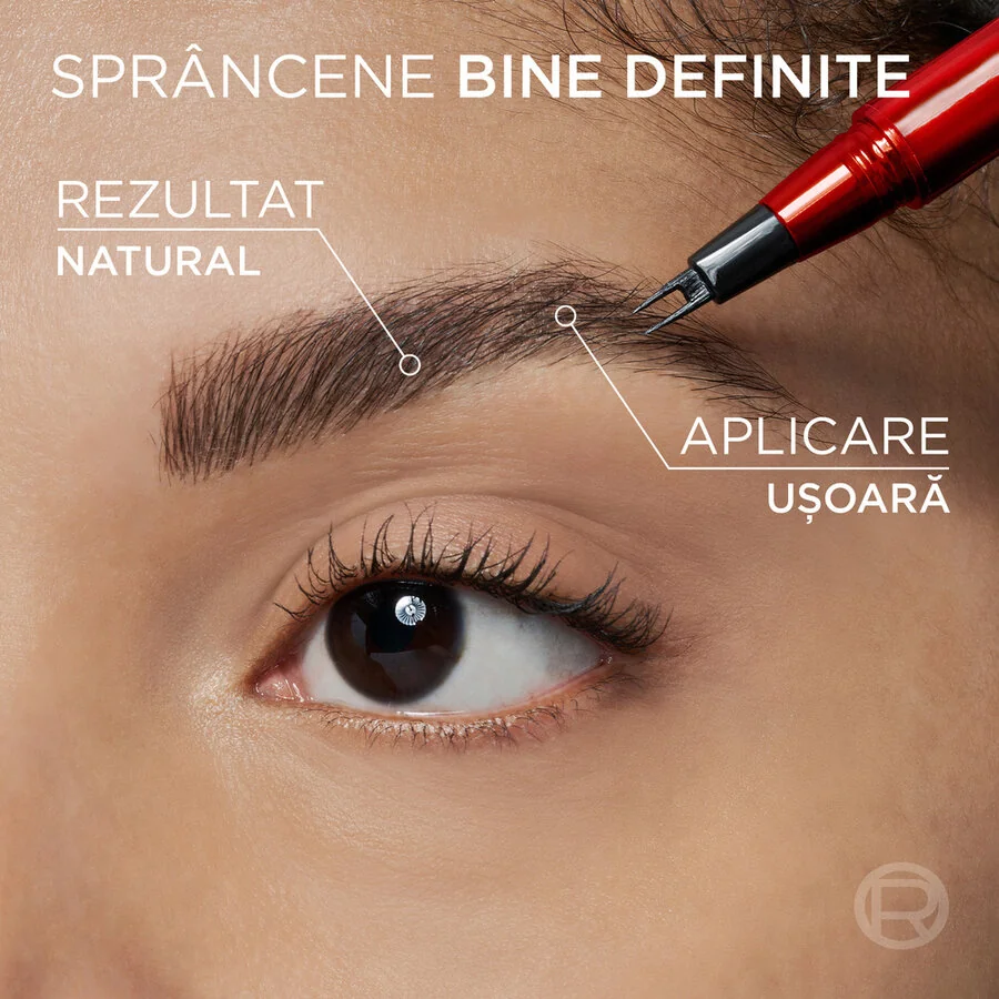Tus pentru sprancene cu pensula dubla Faux Brunette Infaillible, 1ml, L'Oreal Paris
