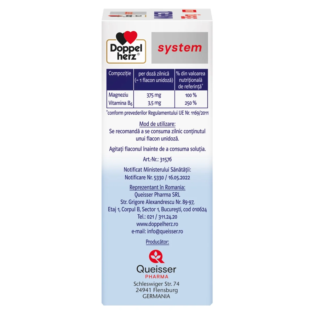 Magneziu lichid 375mg, 10 flacoane unidoza, Doppelherz