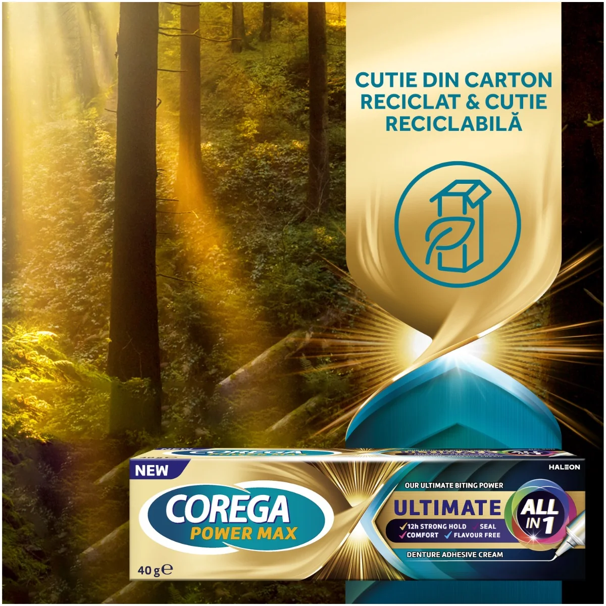Crema adeziva pentru proteza dentara Power Max Ultimate All In One 40g, Corega