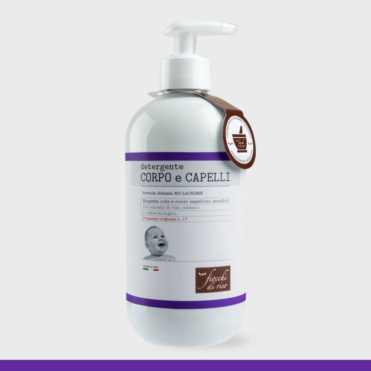 Gel de curatare pentru corp si par cu extract de vanilie 0 luni+, 400ml, Fiocchi di Riso