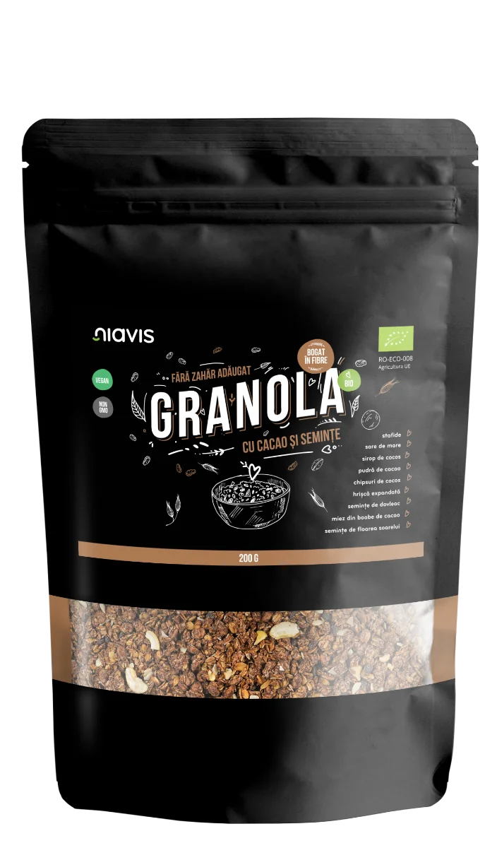 Granola cu cacao si seminte Eco, 200g, Niavis
