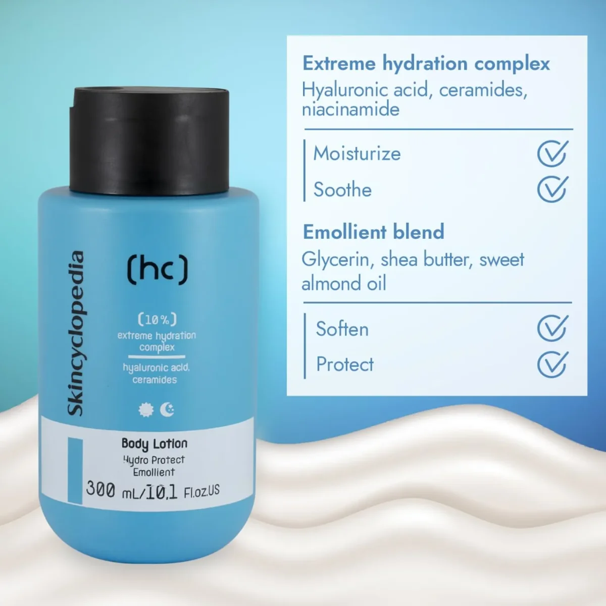 Lotiune de corp cu 10% complex de hidratare, 300ml, Skincyclopedia