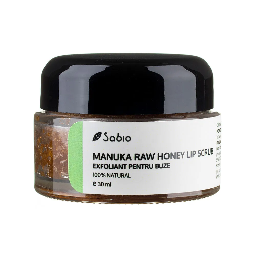 Exfoliant pentru buze cu miere de Manuka Raw, 30ml, Sabio