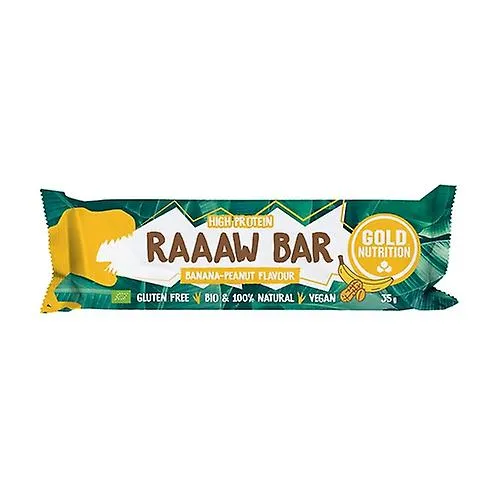 Baton Bio Raaaw Bar cu banane si arahide, 35g, Gold Nutrition