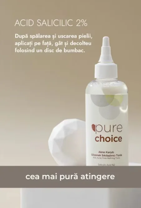 Tonic facial anti-acnee cu Acid Salicilic 2%, 200ml, Pure Choice