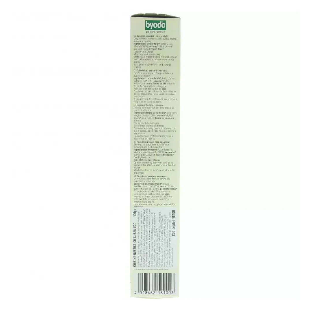 Grisine rustice cu susan Eco, 100g, Byodo
