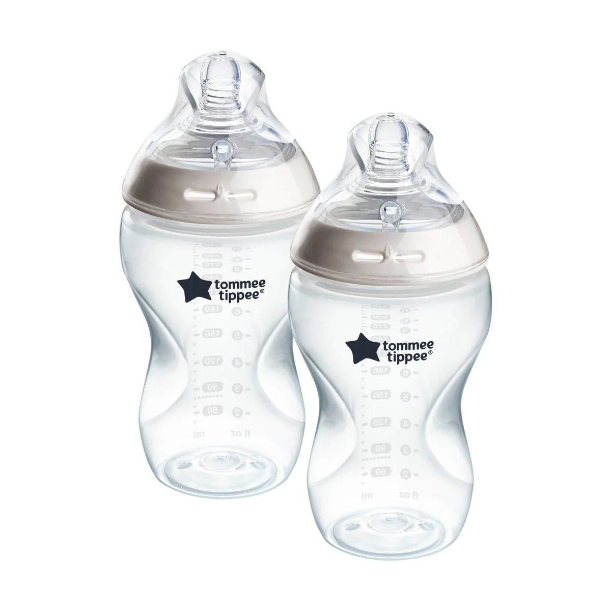 Set biberoane cu autosterilizare din PP pentru +3 luni Natural Start, 2 x 340ml, Tomme Tippee