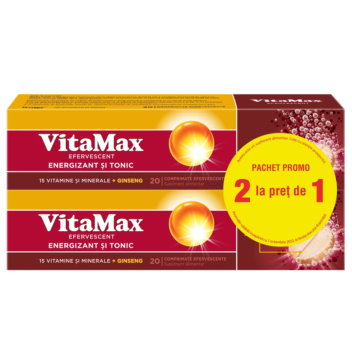 Pachet Vitamax 2 la pret de 1, 2 x 20 comprimate efervescente, Perrigo
