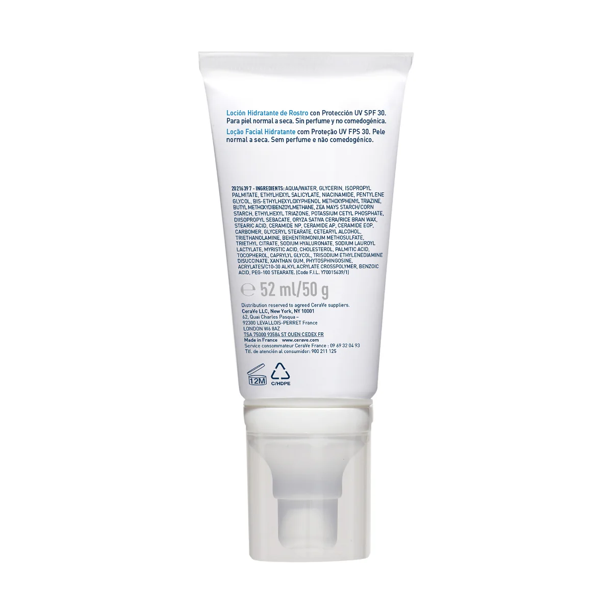Crema hidratanta pentru ten normal-uscat AM SPF 30, 52ml, Cerave