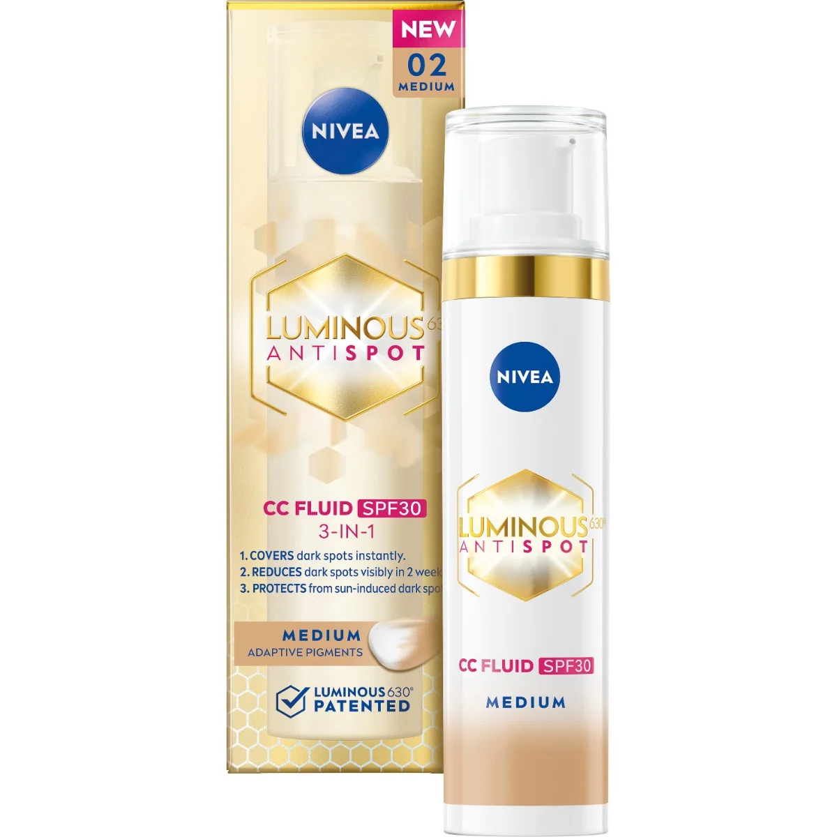Crema-fluid CC 3 in 1 SPF30 Luminous630 nuanta Medium, 30ml, Nivea