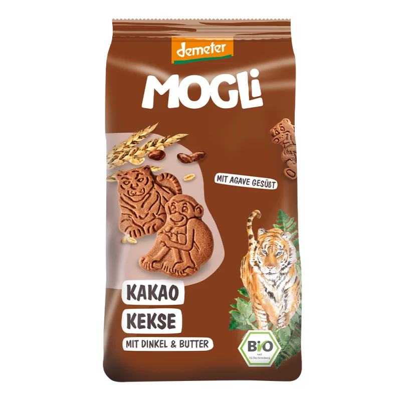 Biscuiti cu cacao Tigru Bio, 125g, Mogli