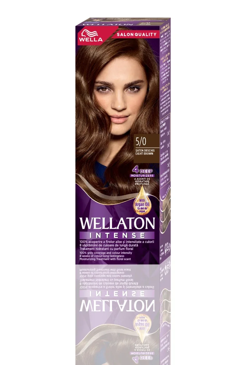 Vopsea de par permanenta Saten Deschis 5.0 Wellaton, 110ml, Wella