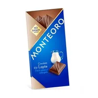 Ciocolata cu lapte fara zahar, 90g, Monteoro
